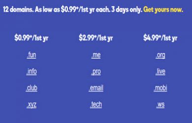 godaddy $0.99 domain flash sale